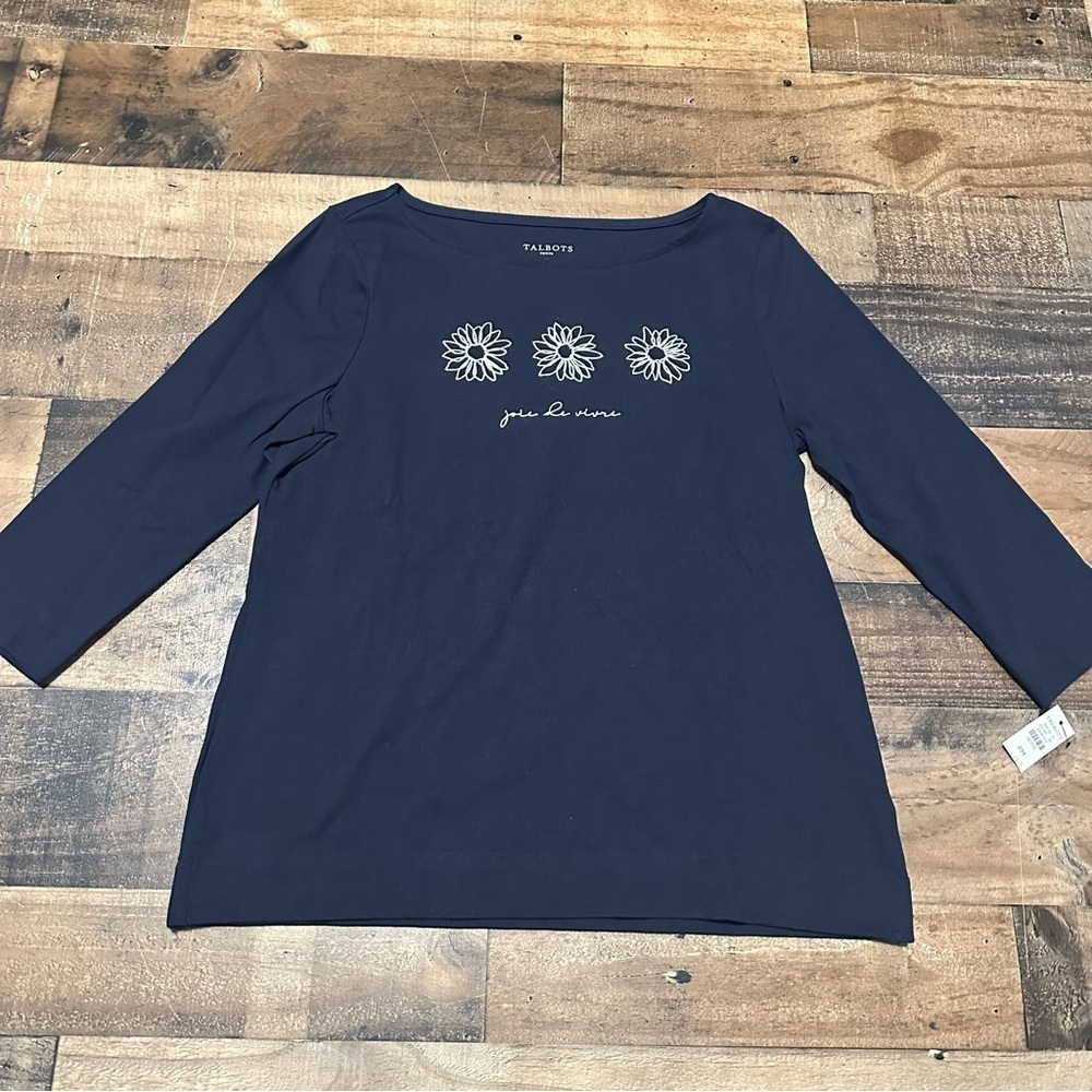Talbots Long Sleeve Crewneck “joie de vivre”